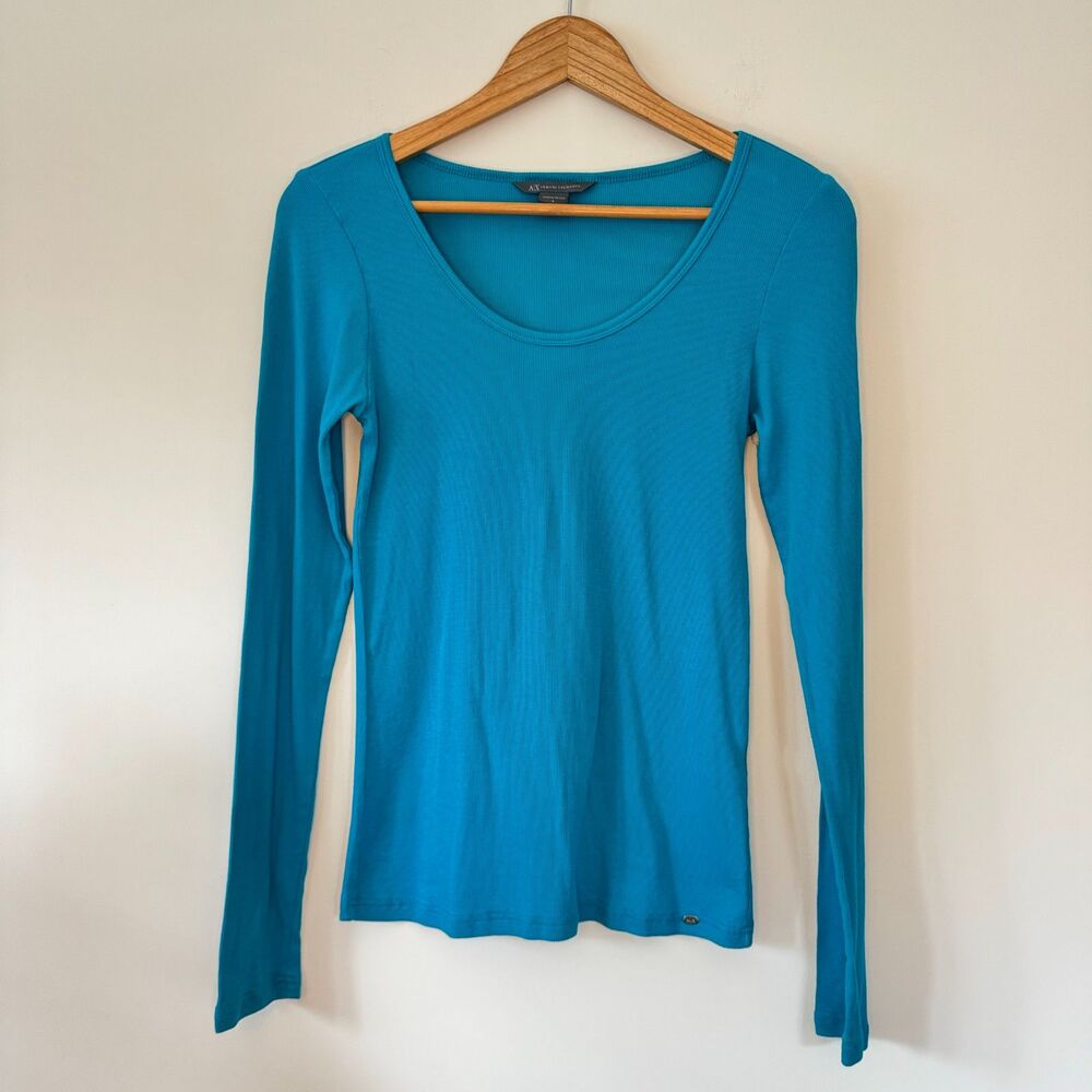 Armani Exchange Women's Blue Scoop Neck Sweater Size Large